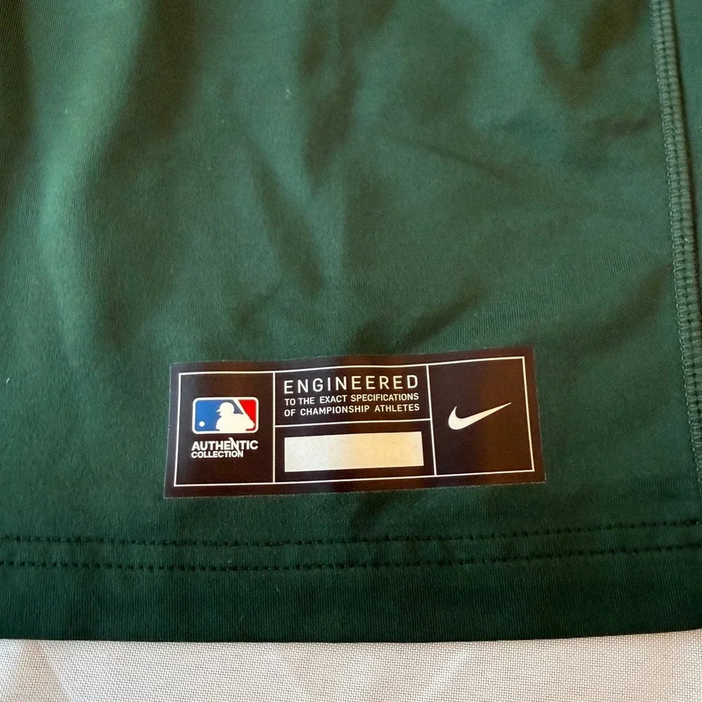 Nike Mens Oakland Athletics Dri-Fit Baseball Shirt XL Green MLB Sport Authentic